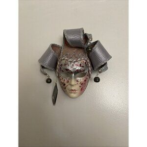 Italian Mask Hand-painted Made in Italy With headdress Venetian Mask Tags